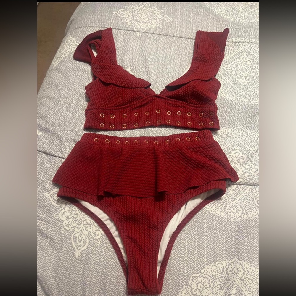 NWOT Swimsuit M 2 Pc Red